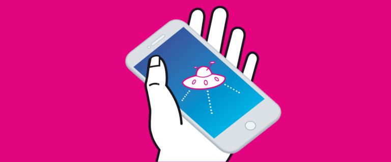 Hand mit Handy